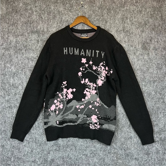 RGSTR Humanity Size XL Sweater Jet Black Gray-Pink. - Picture 1 of 10